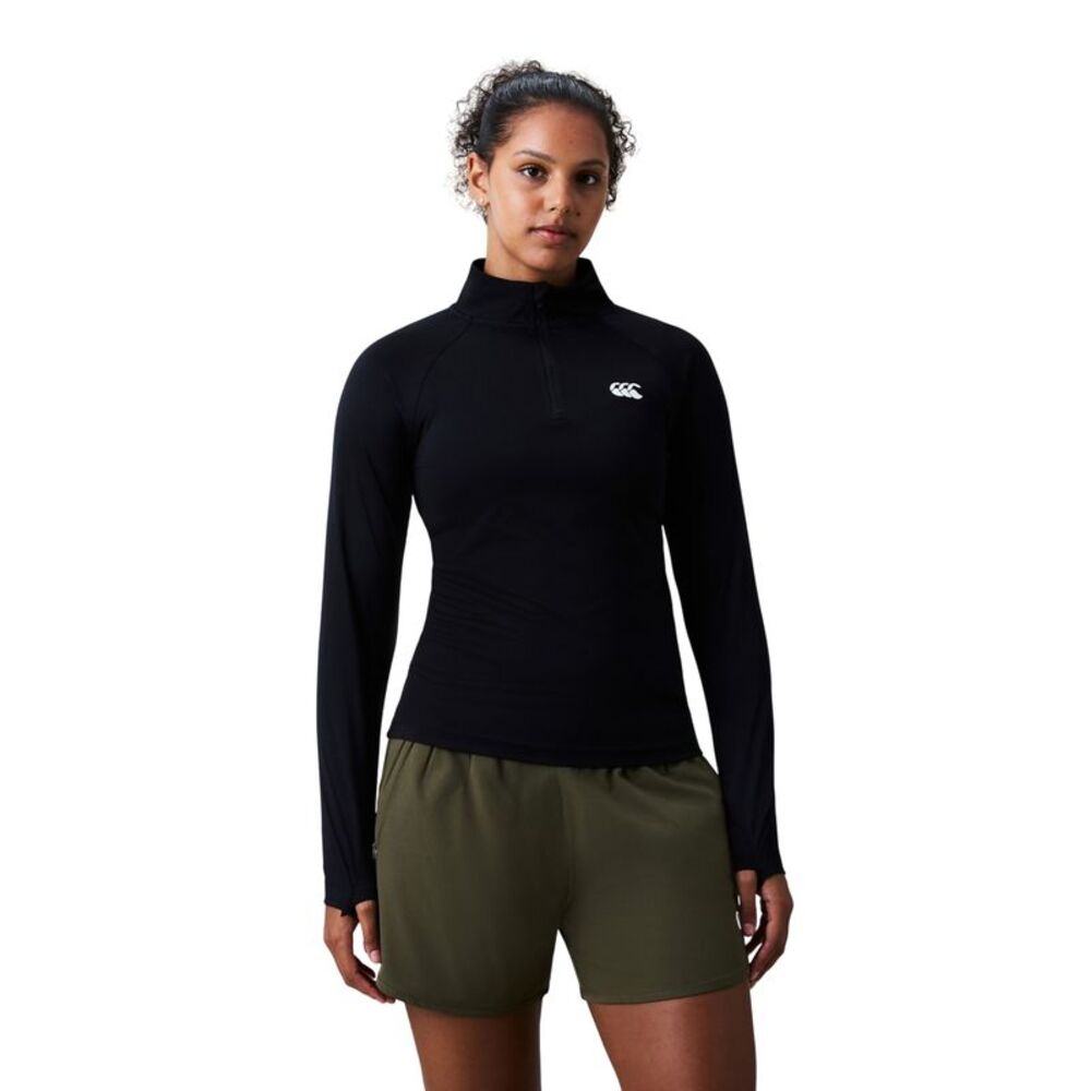Canterbury Womens/Ladies Tempo+ Knitted Quarter Zip Sweater / Black